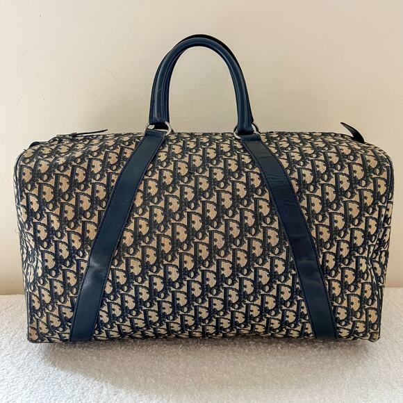 DIOR Trotter Canvas and Leather Duffel Bag - Picture 1 of 13